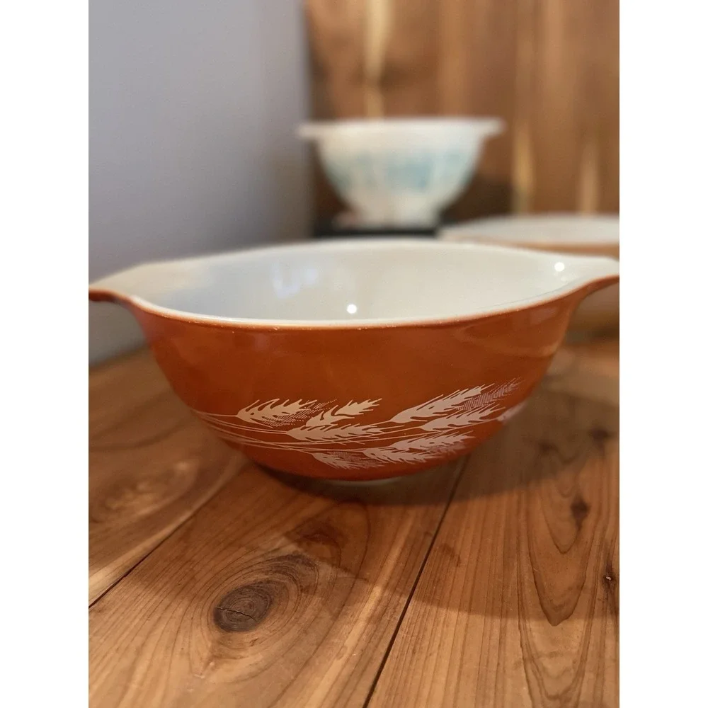 Vintage PYREX Autumn Harvest Cinderella Mixing Bowl # 443 Fall Thanksgiving